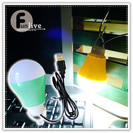【Q禮品】A2405 USB彩色燈泡造型燈-帶線/超亮USB燈泡燈/應急照明/行動電源Led手電筒/照明燈/可接行動電源變露營燈