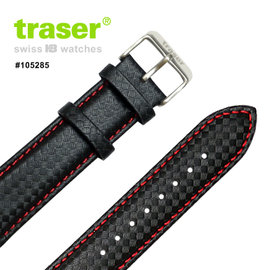 【詮國】Traser 瑞士軍錶配件 / Rubber Strap 皮革錶帶 / 錶帶頭寬度22mm適用 - 105285