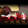 5 cgo 【代購七天交貨】 18429844932 馬來西亞錫器陶瓷紅瓷茶具套裝婚慶創意功夫茶杯茶盤結婚禮物