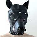 DogFaceHoodwithB lindfold(PU)狗與眼罩的面孔敞篷(PU)●SM皮件服飾