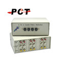 【PCT 福利品】4進2出 AV影音切換器/分配器 RCA含影像+音效 可輸出雙顯示器或是音響擴大機 (AVS-402)