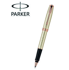 派克 PARKER 商籟 系列鋼筆 P1859490 純銀格玫瑰金夾 鋼珠筆 /支