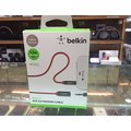 新音耳機音響 BELKIN 3.5mm 音源 耳機 aux 延長線 1.2M 紅色