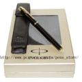 派克IM經典系列麗雅黑金夾鋼筆+高質感皮套單支入筆套組(筆身可免費刻字)