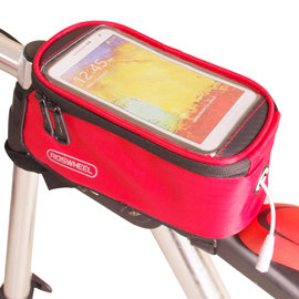 色彩繽紛 自行車觸屏手機置物包(附耳機延長線)-紅色，原價580 清倉↘下殺只要200元