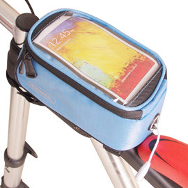 色彩繽紛 自行車觸屏手機置物包(附耳機延長線)-藍色，原價580 清倉↘下殺只要200元
