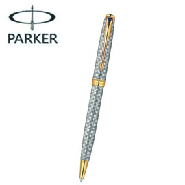 派克 PARKER 商籟 系列鋼筆 P0788890 純銀格金夾 原子筆 /支