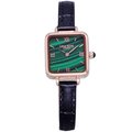 LOLA ROSE 英式LONDON的美感時尚優質女性腕錶-方形湖水綠+壓紋黑皮-LR2228