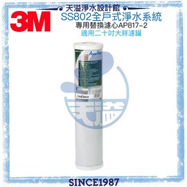《3M》 AP817-2 全戶式活性碳濾心(適用於3M SS802與標準型20吋大胖濾殼)【3M授權經銷商】