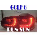 ●○RUN SUN 車燈,車材○● 全新 Volkswagen 福斯 09 10 11 12 高爾夫 GOLF 6 LED 仿GTI R32 粉紅白尾燈