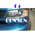 ●○RUN SUN 車燈,車材○● 全新 Volkswagen 福斯 T4 LED 仿R8 燈眉魚眼 黑框大燈