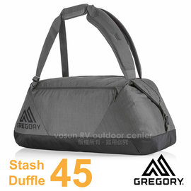 【美國 GREGORY】變型蟲 Stash Duffel 45L 超輕三用式旅行裝備袋背包(可揹可提/收納超小/可上飛機)耐磨布料/適旅行.露營_軍黑 75501