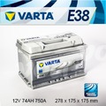 『+正負極-』德國銀合金 VARTA 華達〈E38 74AH〉法拉利專用汽車電池 電瓶適用-台北市北投電瓶汽車電池