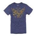 美國百分百【American Eagle】T恤 AE 短袖 上衣 T-shirt 老鷹 藏藍 圓領 男 XS號 F014