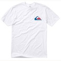 美國百分百【Quiksilver】T恤 短袖 T-shirt 白色 LOGO 衝浪 短T 海灘 男 S號 F022