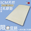 【斯麗寶名床工廠】雙人床尺寸．5CM七段式進口乳膠墊(含布套)