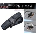 車資樂㊣汽車用品【W862】日本 SEIWA 遮陽板夾式 180度迴轉 CARBON碳纖紋眼鏡架 票夾(可放2副眼鏡)