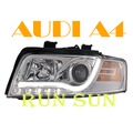 ●○RUN SUN 車燈,車材○● 全新 AUDI 奧迪 01 02 03 04 A4 8E 晶鑽 光條版燈眉 R8魚眼 大燈