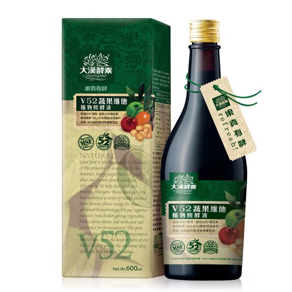 大漢酵素 V52蔬果維他植物醱酵液(600ml/瓶)x1