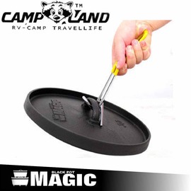 【CAMP LAND 不銹鋼鍋蓋鈀22CM(把手鍍軟塑)】荷蘭鍋鉗/鑄鐵鍋具/起鍋鉗/起鍋勾/RV-IRON002