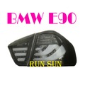 ●○RUN SUN 車燈,車材○● 全新 BMW 寶馬 09 10 11 12 13 E90 3系列 LED 三條光版薰黑尾燈