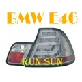 ●○RUN SUN 車燈,車材○● 全新 BMW 寶馬 98 99 00 01 E46 3系列 2D 2門 LED薰黑殼電鍍底尾燈