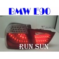 ●○RUN SUN 車燈,車材○● 全新 BMW 寶馬 09 10 11 12 E90 3系列 LED 3條光版晶鑽紅白尾燈