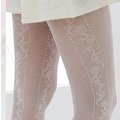【甄時尚館 】 韓國進口AILLEN 時尚設計款 藤花造型絲襪- 白色 (C24)