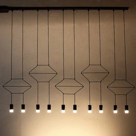 5Cgo 【代購七天交貨】 41595258323 名師設計米蘭時尚作品幾何百變造型線條LED節能長方形吊燈複刻版