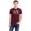 美國百分百【Armani Exchange】T恤 AX 短袖 logo 上衣 T-shirt 酒紅 男 E677