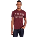 美國百分百【Armani Exchange】T恤 AX 短袖 上衣 logo 文字 T-shirt 酒紅色 XS S號 E821