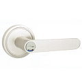 大套盤《 L.S 》麥金LS-710-1系列日規高級木門水平把手鎖 浴廁門(無鑰匙) 白鐵色