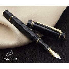 PARKER派克 DUOFOLD多福 DEMI COLLECTION新世紀迷你系列 黑桿鍍金夾鋼筆(P0779620)F尖