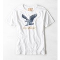 美國百分百【American Eagle】T恤 AE 短袖 上衣 T-shirt 老鷹 貼布 白色 男 XS S M號 F432