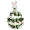 娃娃屋樂園~法國兔雙層毛毯尿布蛋糕-抹茶色 每組2299元/生日蛋糕/彌月禮滿月禮週歲禮