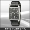 【時間工廠 】CK Calvin Klein 極簡方黑面腕錶 K2M21107