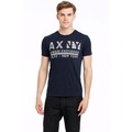 美國百分百【Armani Exchange】T恤 AX 短袖 上衣 logo 文字 T-shirt 深藍 XS S M號 E821