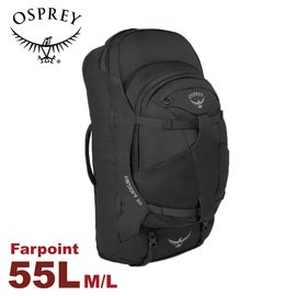 【OSPREY 美國 Farpoint 55 火山灰 M/L 旅行背包 】55L/旅行背包/子母包/多功能/登山包/健行背包/Farpoint 55