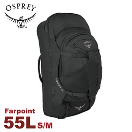 【OSPREY 美國 Farpoint 55 火山灰 S/M 旅行背包 】55L/旅行背包/子母包/多功能/登山包/健行背包/Farpoint 55