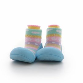 韓國Attipas快樂腳襪型學步鞋-天藍雲朵