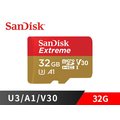 Sandisk Extreme MicroSDXC TF 32GB A1 V30 U3 100M 記憶卡 無轉卡 SDSQXAF switch