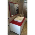 【衛浴先生】美國 KOHLER K-2660 單孔檯上盆 白色配精緻烤漆玻璃+汽烤浴櫃