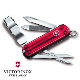 【詮國】瑞士VICTORINOX維氏瑞士刀 - Nail Clip 580 透明紅握柄指甲剪瑞士刀 / 0.6463.T(VN161)