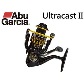 ◎百有釣具◎瑞典 Abu Garcia Ultracast II 紡車式捲線器~尊貴黑加上華麗金的配色 規格: 6000