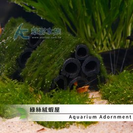 【AC草影】綠絲絨蝦屋（M）【一座】水中葉 中景草 竹碳 竹炭 水晶蝦缸