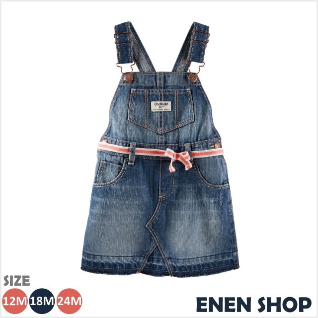 『Enen Shop』@OshKosh Bgosh 俏皮單寧款吊帶裙 #454G053｜12M/18M/24M