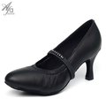 30503-Afa安法 國標舞鞋 女摩登 黑色羊皮 附特製鑲鑽束帶