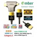 【amber】通用micro HDMI 1.8M超細線材+HDMI轉接頭(JAA223)-光華新天地