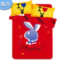 【PLAYBOY】紐約時尚法蘭絨加大床包被套四件組(B0607-EL)
