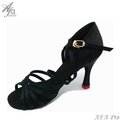 Afa Pro-專業舞鞋 女拉丁 黑緞 國標舞鞋 P48103